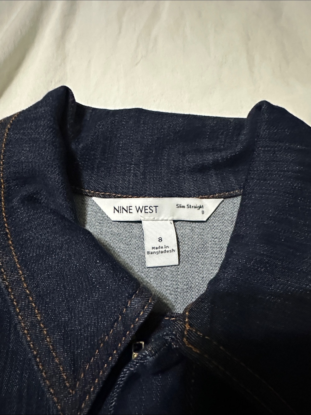 Nine West Dark Blue Denim Utility Romper - Picture 2 of 5